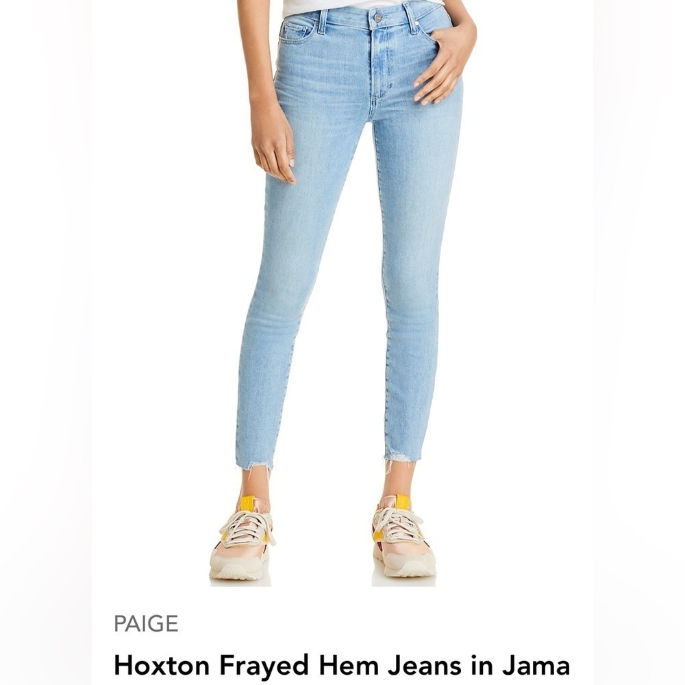 PAIGE high rise hoxton ankle skinny raw hem